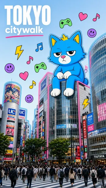 Tokyo Shibuya Crossing Urban Pop Art Poster