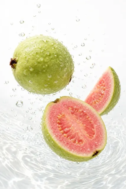 Suspended Underwater Guava Minimalist Food Photography
