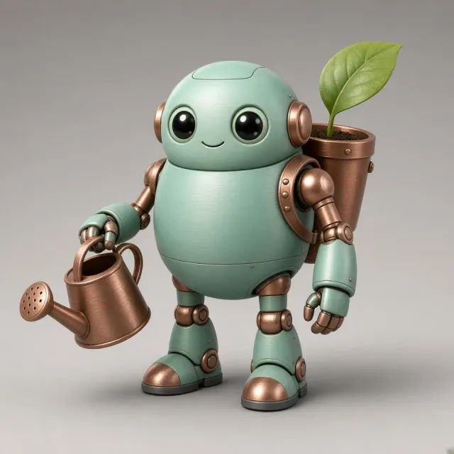 Characters & avatars image example: Little robot gardener
