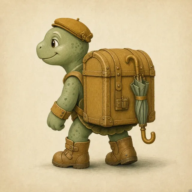 Characters & avatars image example: Turtle weekend traveler