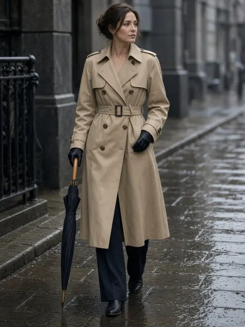 Trench coat after rain