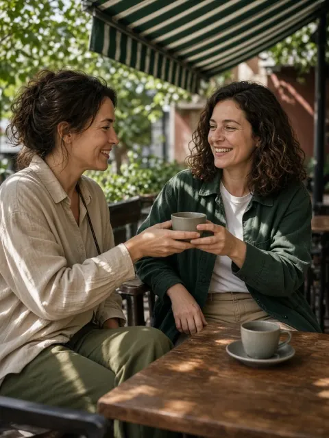 Fashion & lifestyle image example: Sunday cafe moment