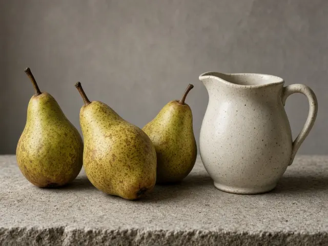Pears and ceramic still life