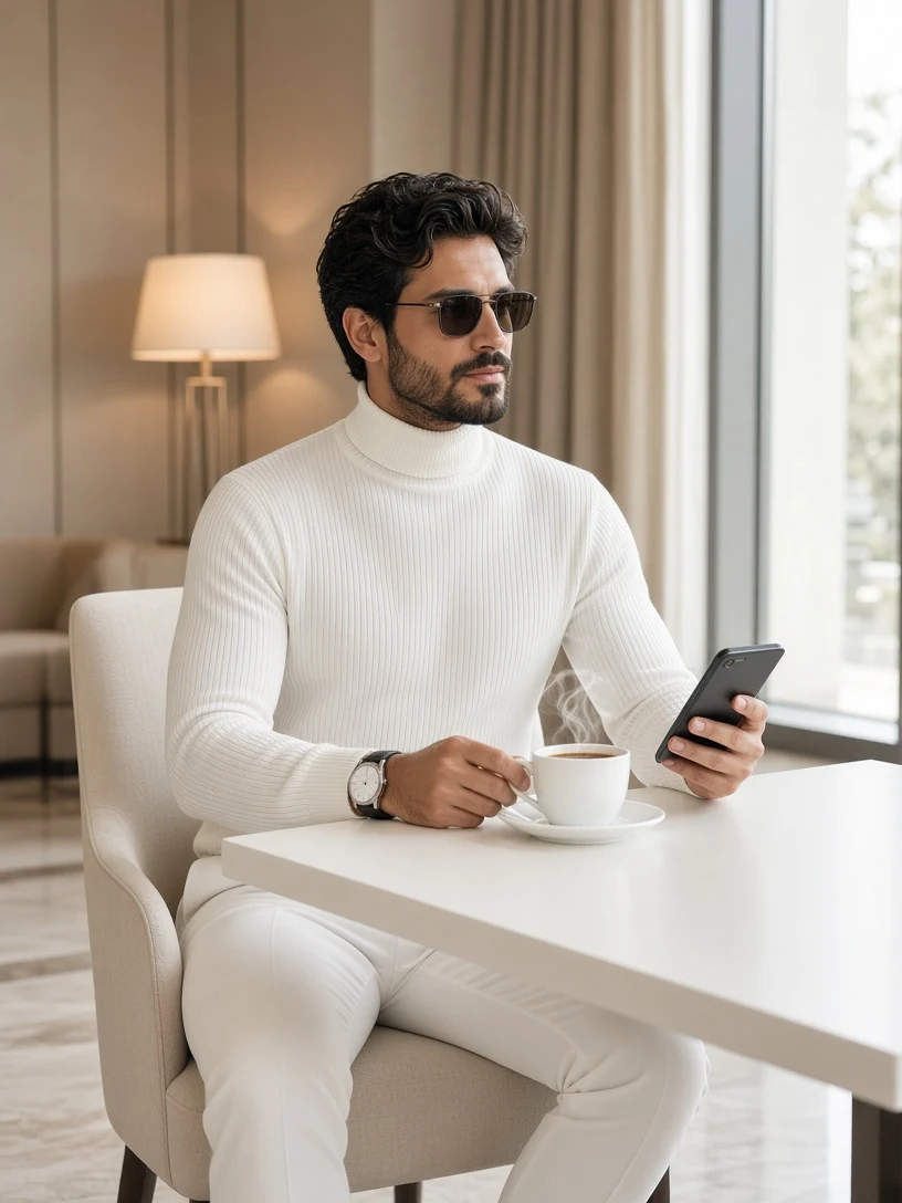 Stylish Man Enjoying Coffee
