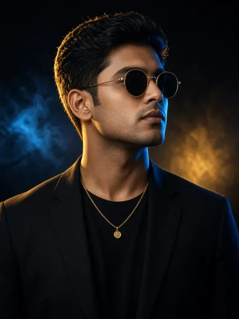 Cinematic Dual-Tone Lighting Portrait