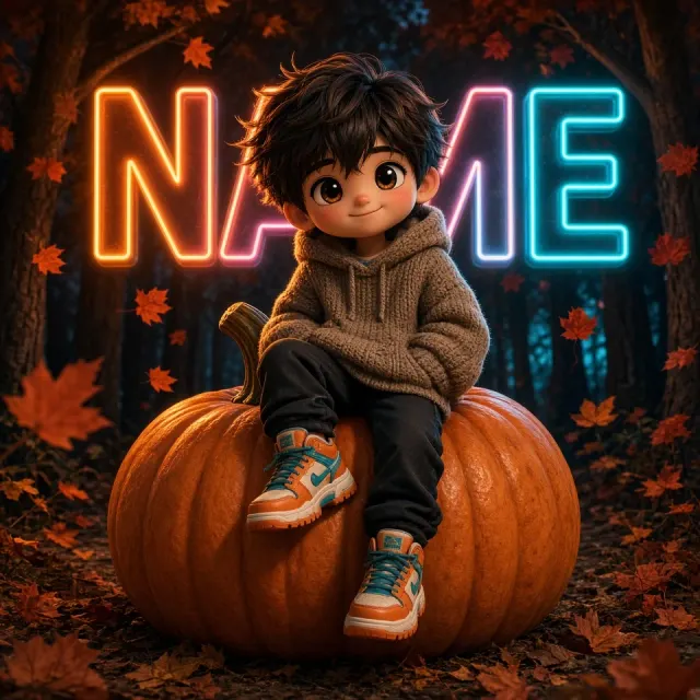 3D Autumn Name Avatar