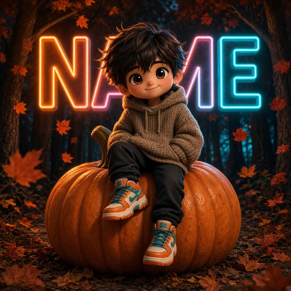 3D Autumn Name Avatar