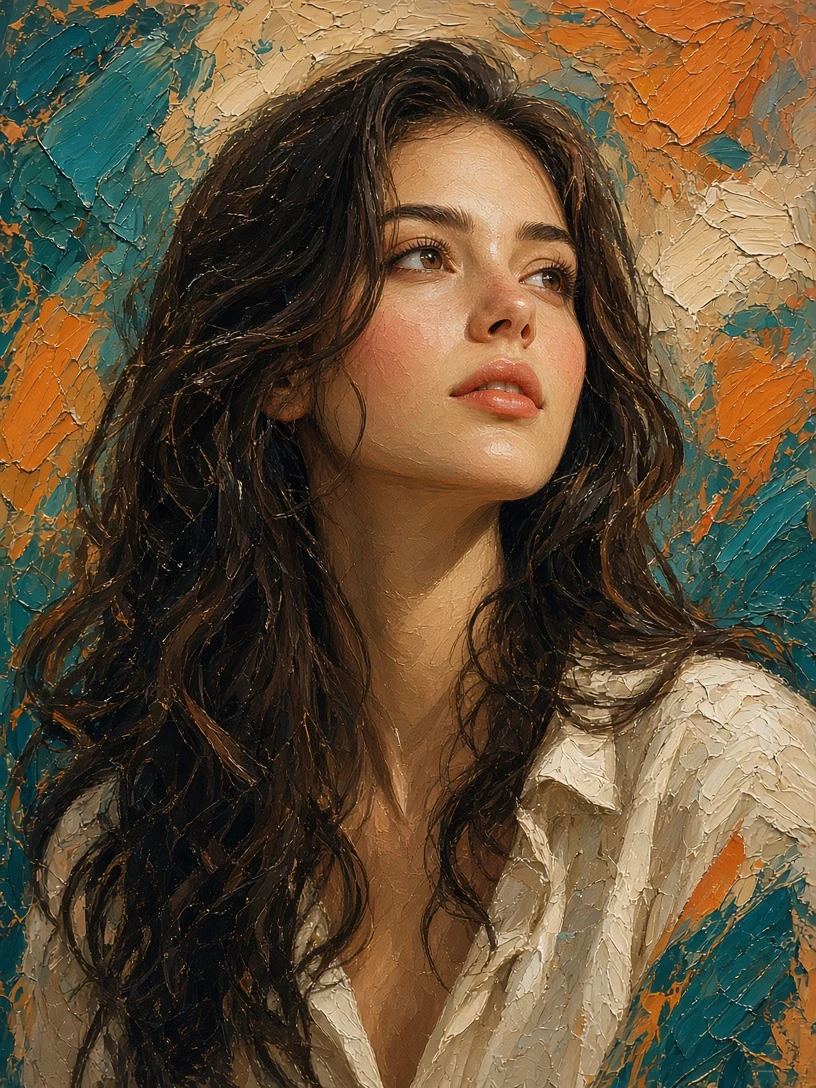 Vivid Impressionist Portrait of a Woman