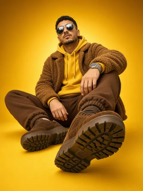 Monochrome Yellow Studio Fashion Portrait