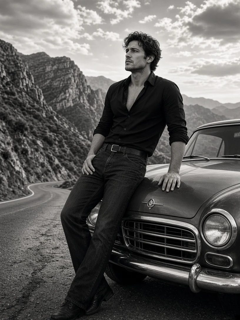 Vintage Aesthetic Men's Fashion Portrait