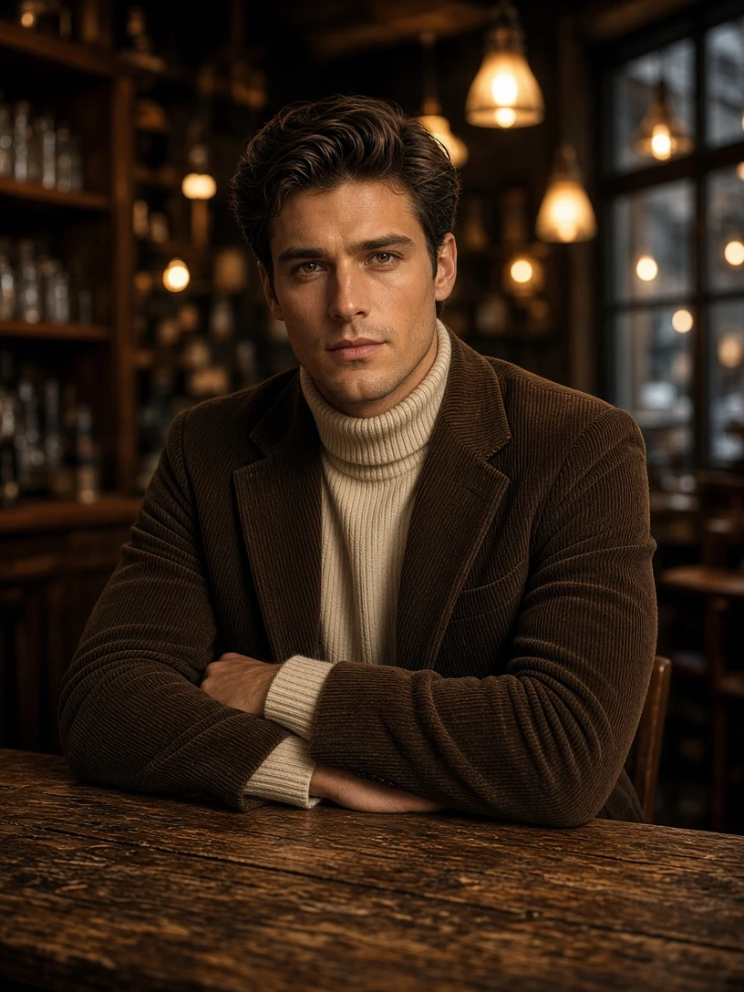 Autumn Fashion in a Cozy Cafe