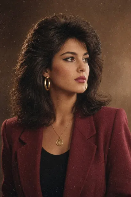 80s Women's Red Blazer Portrait
