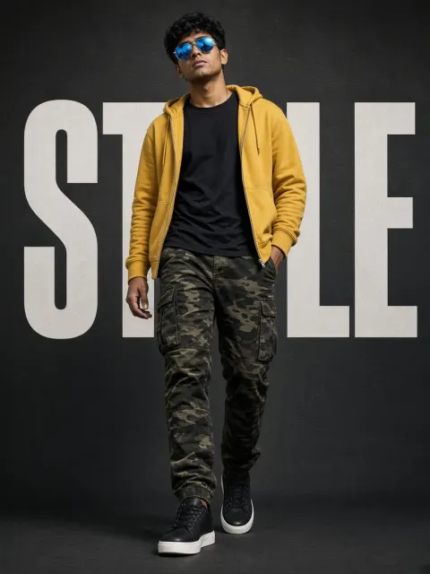 A Pop of Yellow on the Dark Streets