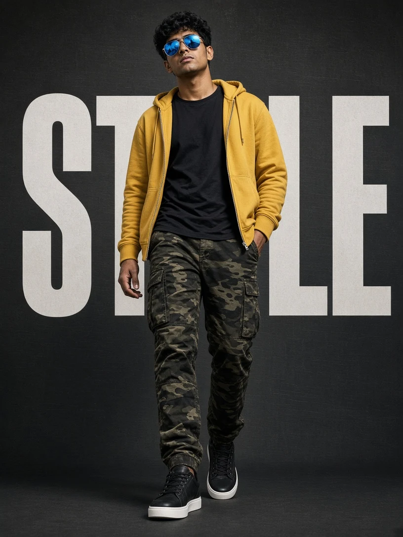 A Pop of Yellow on the Dark Streets
