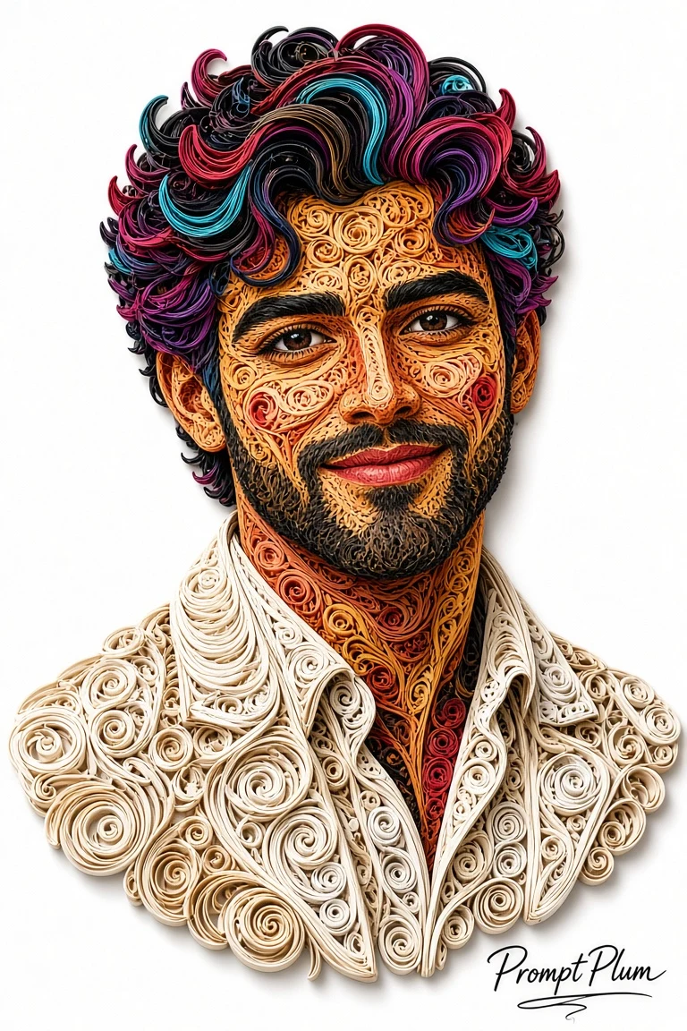 3D Paper Quilling Portrait