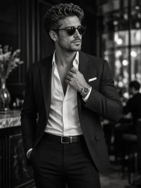 Quiet Luxury B&W Male Portrait