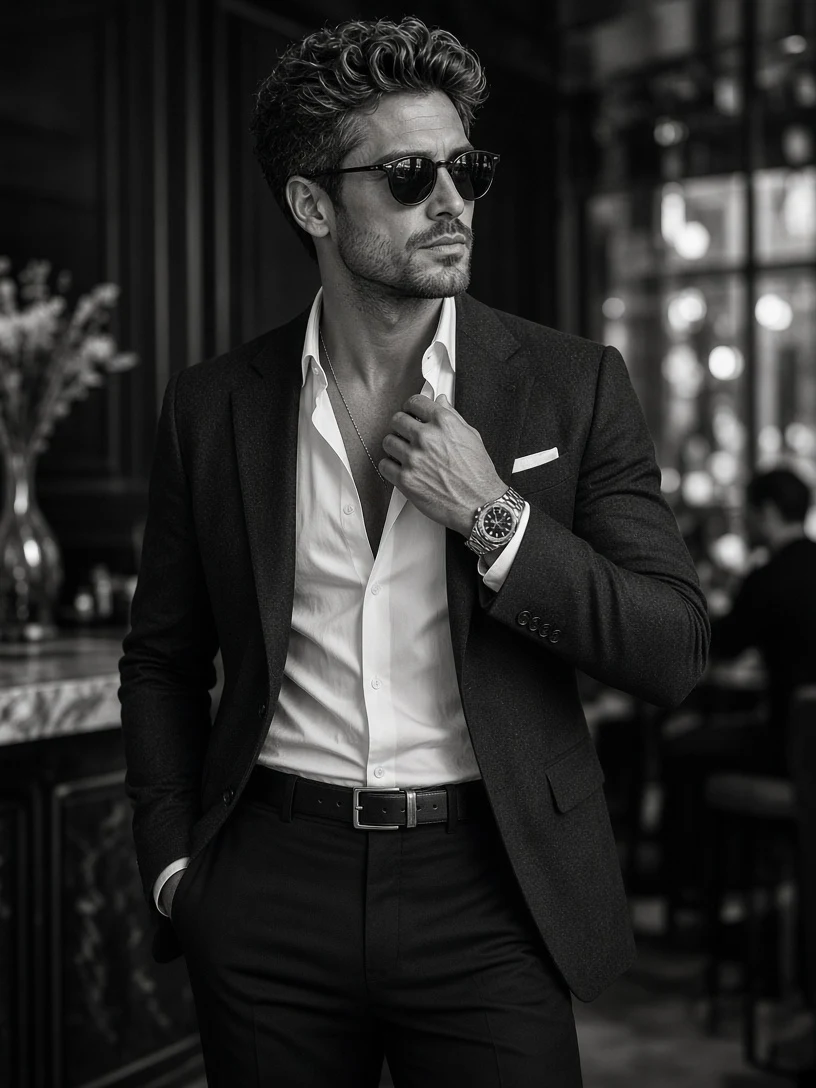 Quiet Luxury B&W Male Portrait