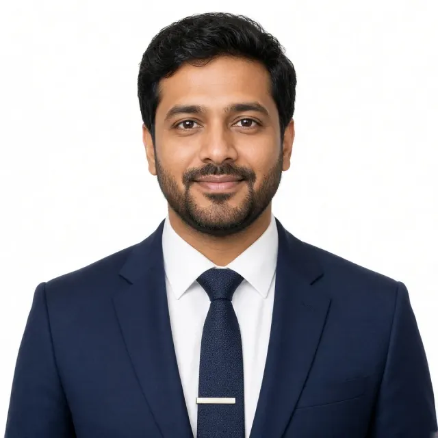 Navy Suit Corporate Headshot AI Prompt