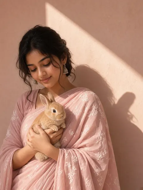 Rabbit and girl