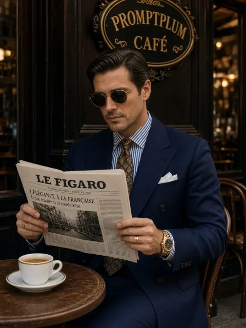 Elegant Man with Newspaper Street Photo