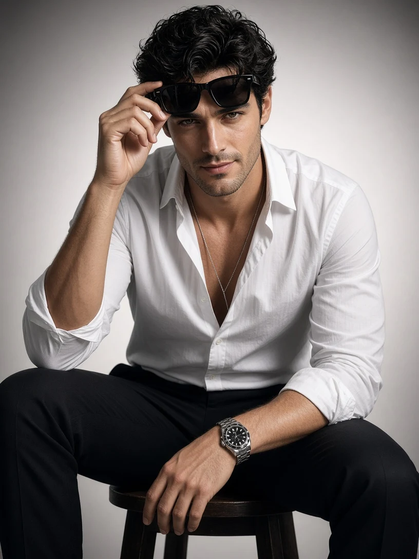 Modern Men's Casual Fashion Studio Shoot