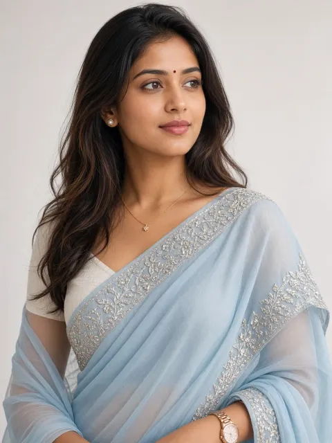 Girl in blue Saree