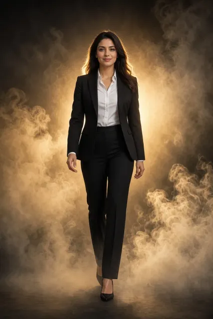 Cinematic Corporate Woman Power Walk Portrait