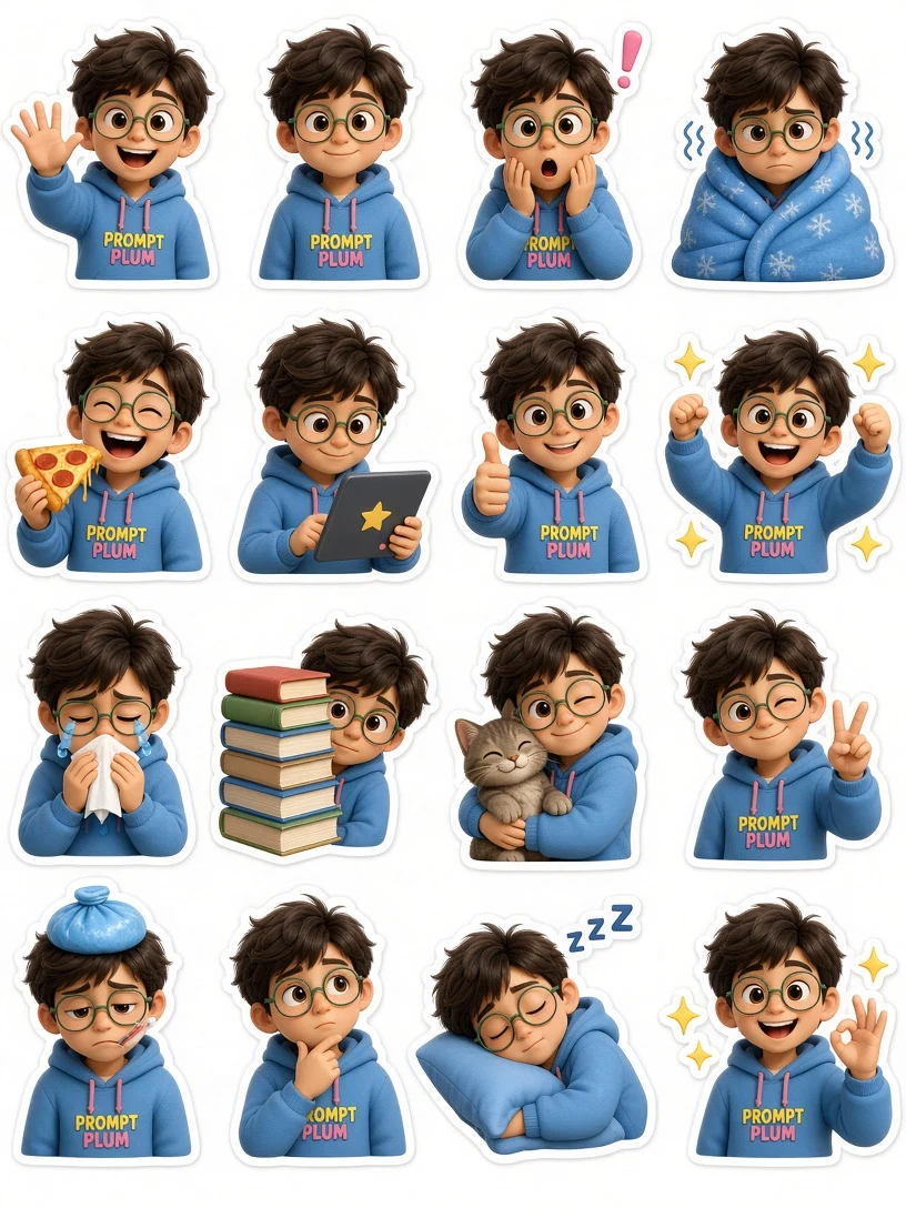 3D Boy Sticker Pack