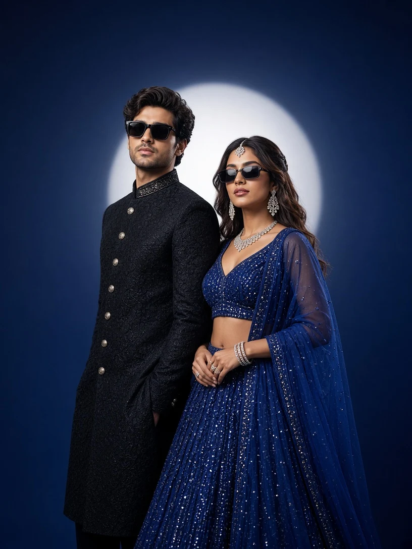 Couple in Modern Indian Desi Swag
