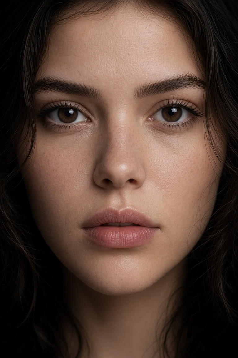 Macro Face Photography of Beautiful Girl