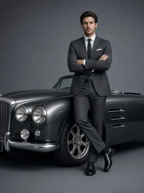 Grey Suit & Classic Curves