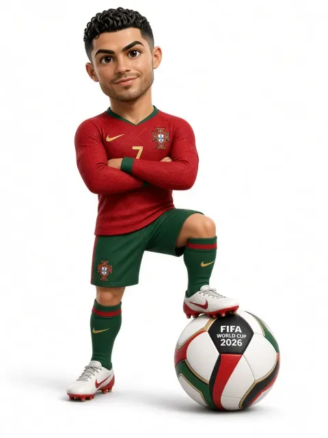 3D Football Player Caricature