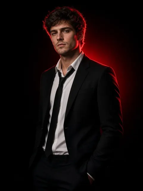 Low Key Portrait of Man