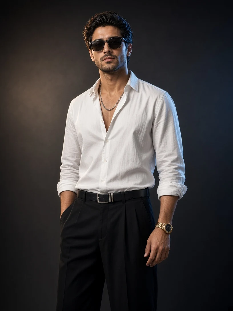 Split-Lit Studio Portrait