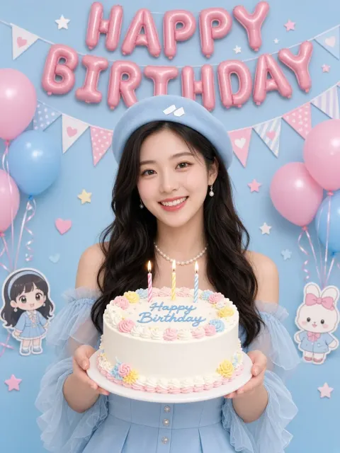 Pastel Blue Birthday Celebration