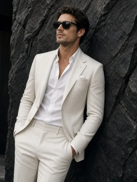 The White Pinstripe Suit