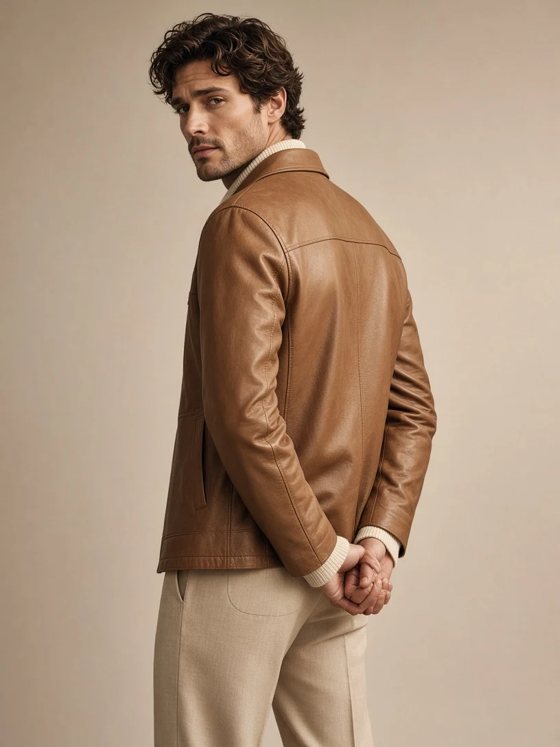 Studio Fashion Portrait of Man Looking Back
