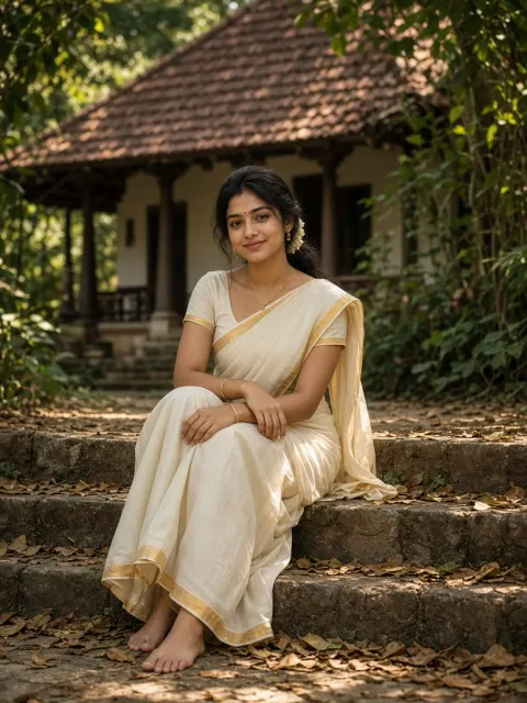 Traditional Kerala Style Saree