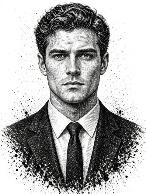 Man in Suit Sketch Prompt