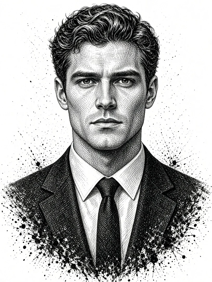 Man in Suit Sketch Prompt