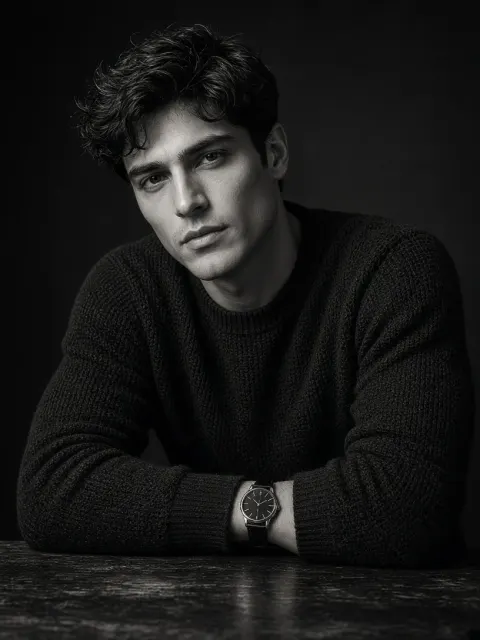 Black and White Classic Male Portrait