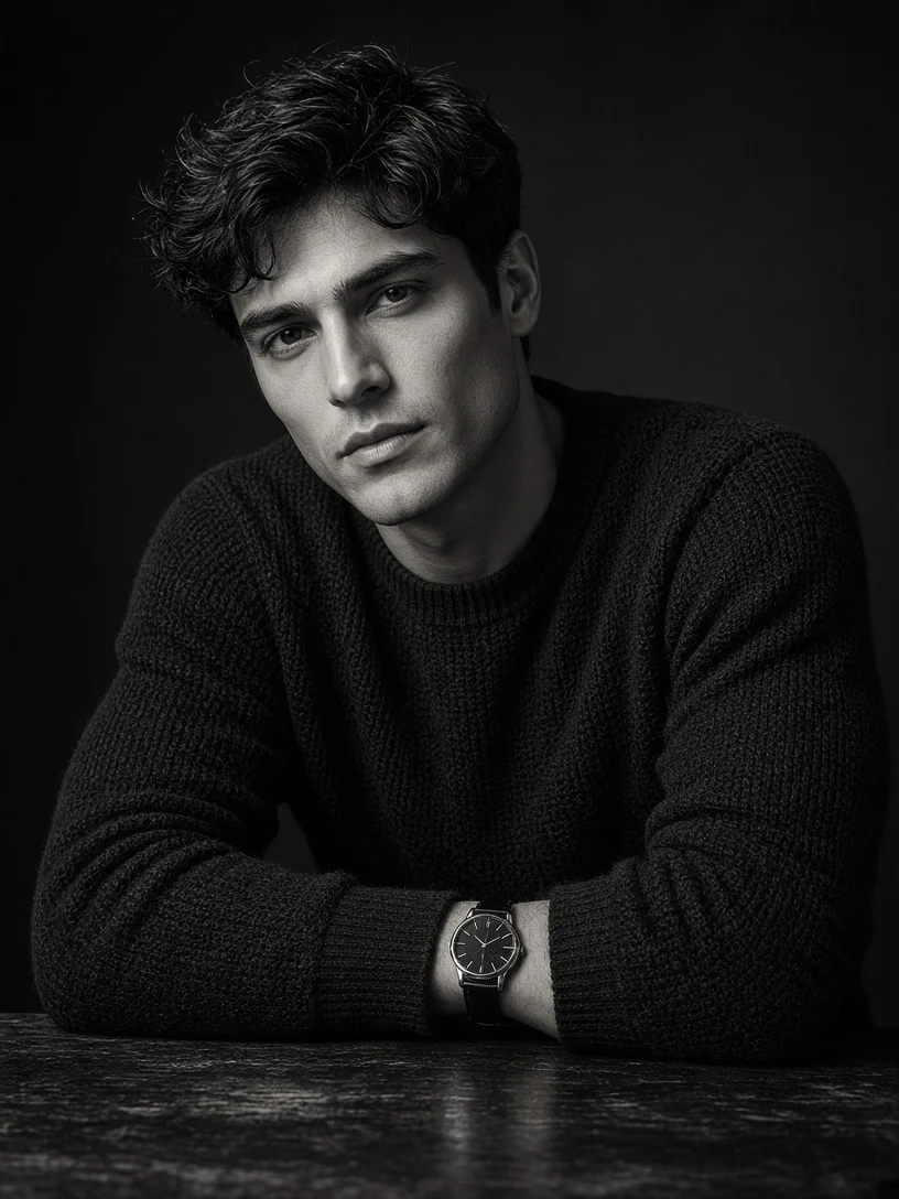 Black and White Classic Male Portrait