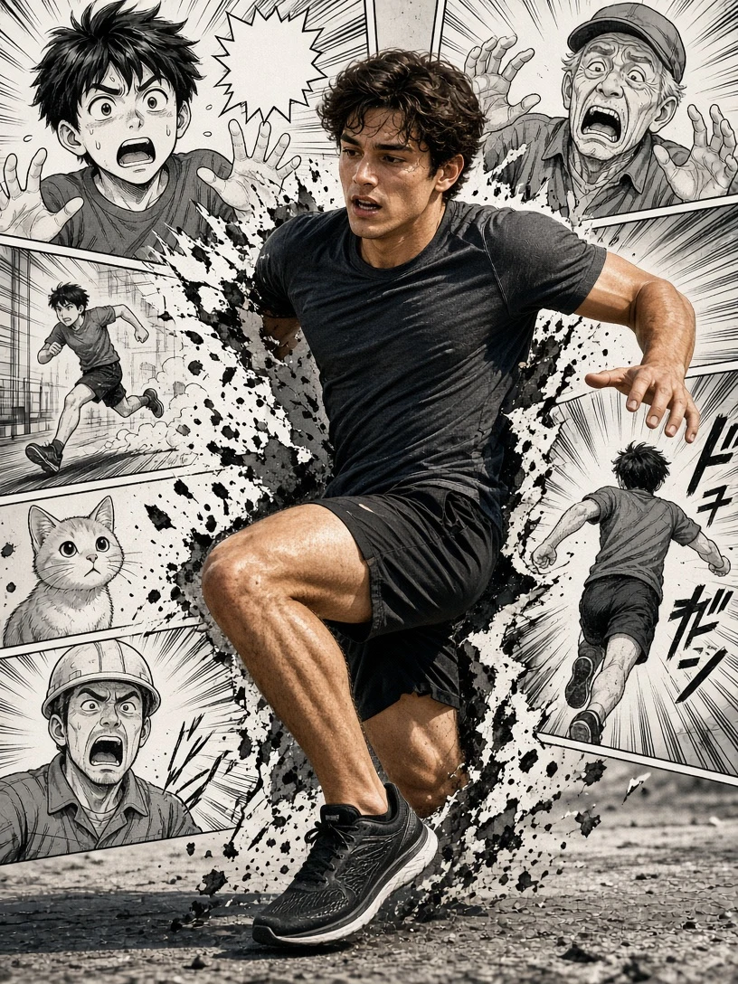 Photorealistic Manga Escape Image AI Prompt