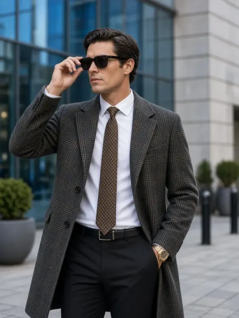 Sunglasses and Tie Street Fashion Look