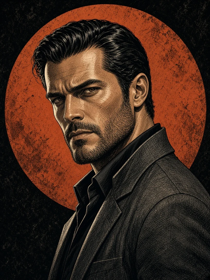 Retro Comic Style Character Portrait