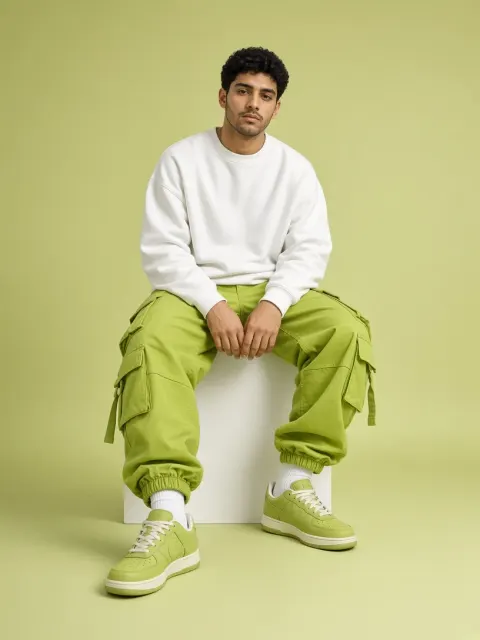Fashion in lemon green studio