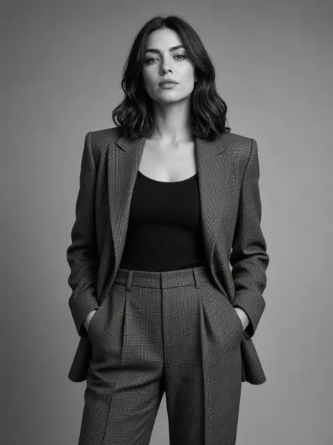 Monochrome Power Suit Portrait
