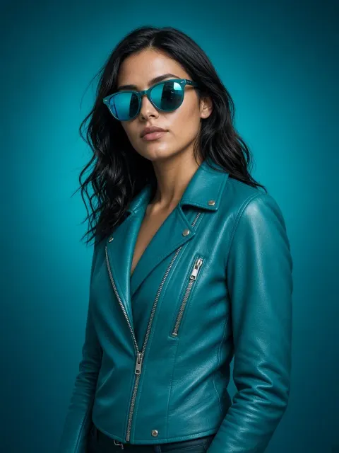 Turquoise Fashion Editorial Portrait