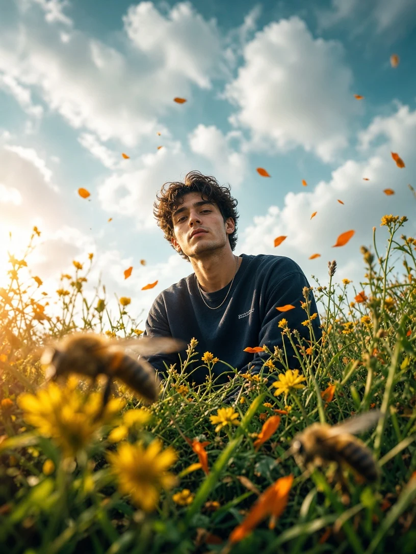 Cinematic Yellow Flowers Nature Photo AI Prompt