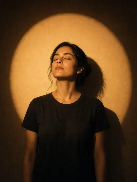 Amber Circular Spotlight on Face